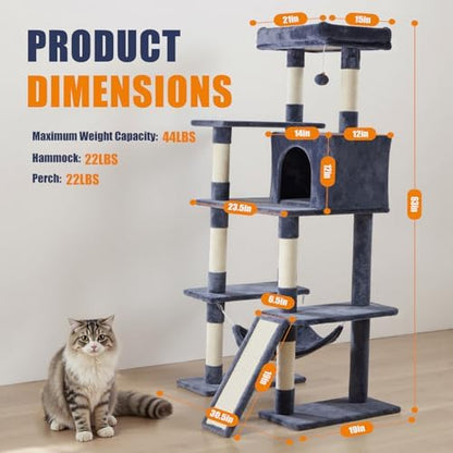 DUMOS Large 63in Cat Tree Tower - Image 2