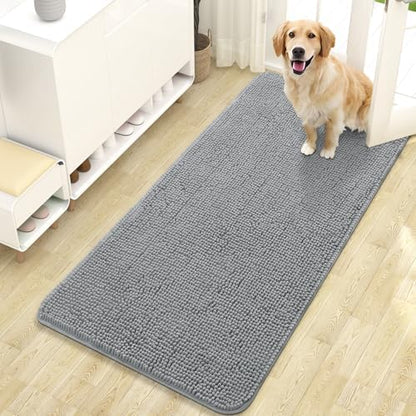 OLANLY Dog Door Mat for Muddy Paws 47x24, Super Absorbent Chenille Mud Mat by OLANLY