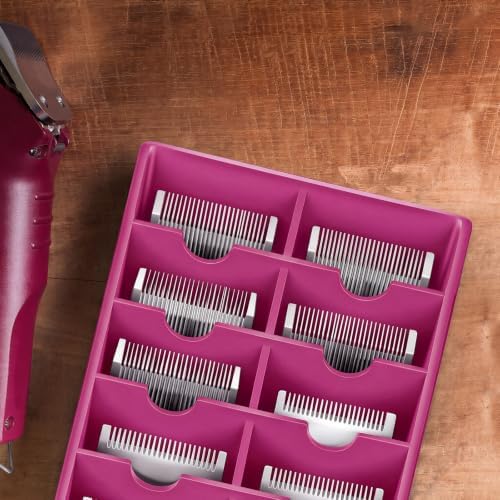 1 Pack Pink Clipper Blade Holder 10 Slot Clipper Razor Blade Rack Storage Tray - Image 4