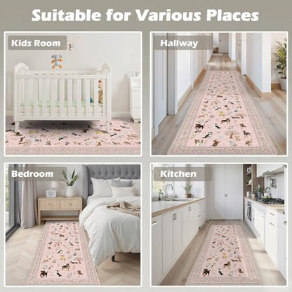 Pink Hallway Runner Rug 2x5 for Bedroom Kitchen - Image 4