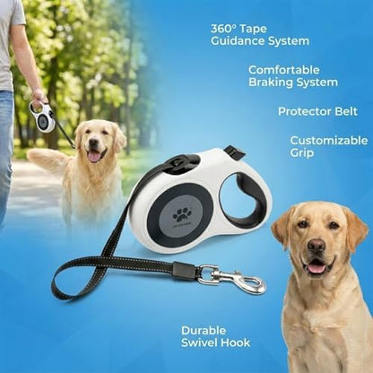 16 ft Retractable Dog Leash for Extra Large Dogs up to 130 lbs, Tangle-Free - Image 2