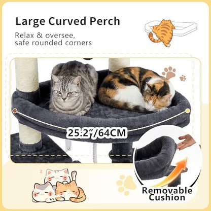 Heybly Cat Tree, 74-Inch Streamlined Cat Tower - Image 3