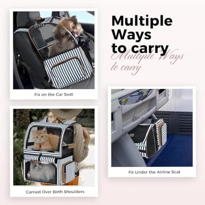 Double Cat Backpack Carrier for 2 Cats, Double-Compartment Pet Carrier Backpack - Image 5