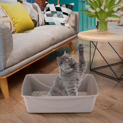 Petmate Open Cat Litter Box, XL Nonstick Pan, Mouse Grey - Image 6