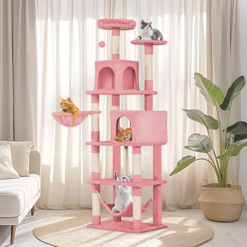 Cat Tree, 68-Inch Cat Tower for Indoor Cats, Plush Multi-Level Cat Condo by Aotaide