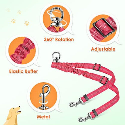 AUTOWT Double Dog Leash, No Tangle 360°Swivel Rotation Reflective Lead - Image 3