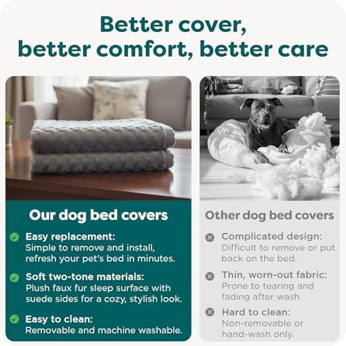 Furhaven Replacement Dog Bed Cover Ultra Plush Faux Fur & Suede Mattress - Image 7