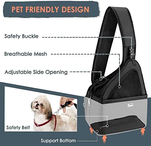 Lukovee Pet Sling, Hands Free Hard Bottom Papoose - Image 3