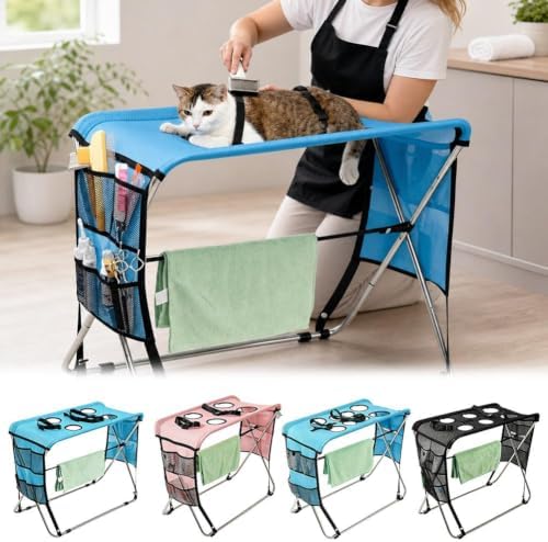 Foldable Pet Grooming Table, for Holding Anxious Cat During Baths - Image 5