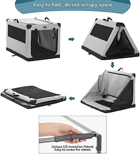 PETSFIT 40" Soft Portable Dog Crate – Patented Spiral Sturdy Frame, Collapsible - Image 6