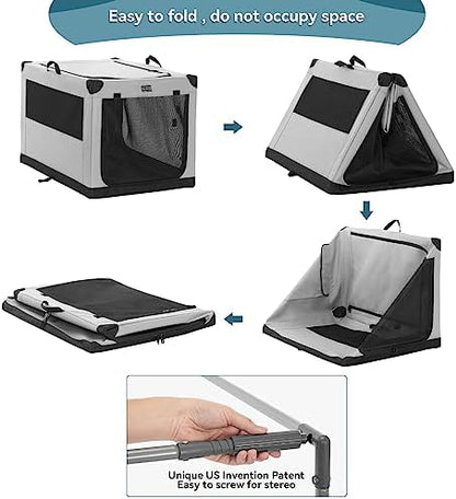 PETSFIT 40" Soft Portable Dog Crate – Patented Spiral Sturdy Frame, Collapsible - Image 6