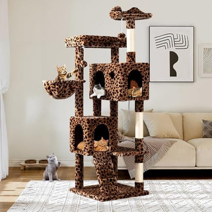 Allewie 64 Inches Cat Tree Tower/Multi-Level Activity Center by Allewie