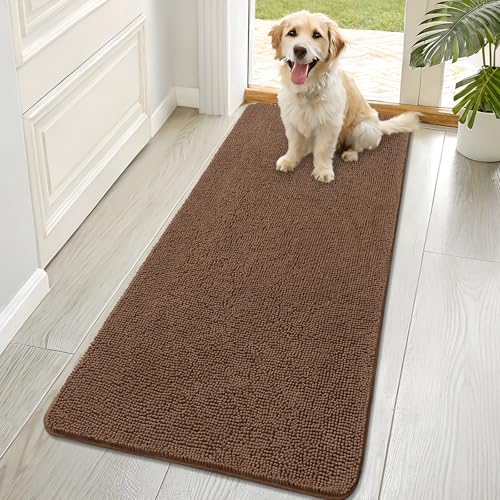 OLANLY Dog Door Mat for Muddy Paws 70x32, Super Absorbent Chenille Mud Mat by OLANLY