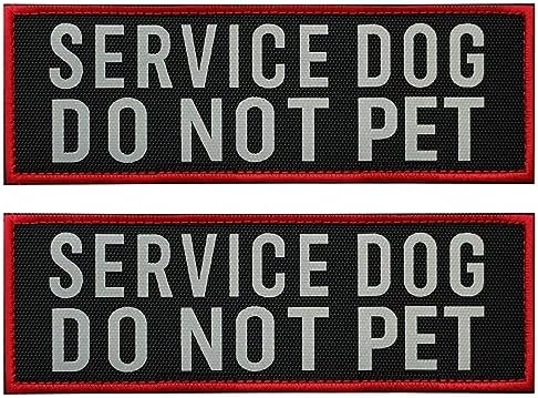 2 Pcs Reflective Service Dog Do Not Pet Patch Set by FITZNORA