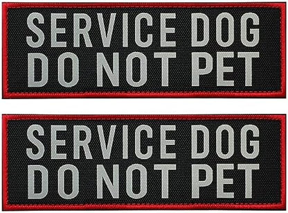 2 Pcs Reflective Service Dog Do Not Pet Patch Set by FITZNORA