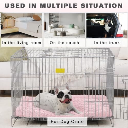 Exsnugy Washable Dog Bed Mat Medium Size Fluffy Pet Crate Pad 30x19 - Image 4