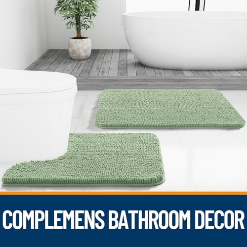 OLANLY Bathroom Runner Rugs 44x24, Extra Soft Absorbent Chenille Bath Rugs - Image 7
