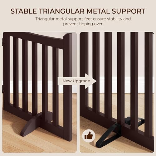 Yaheetech 24in 4-Panel Wooden Freestanding Pet Gate - Image 6