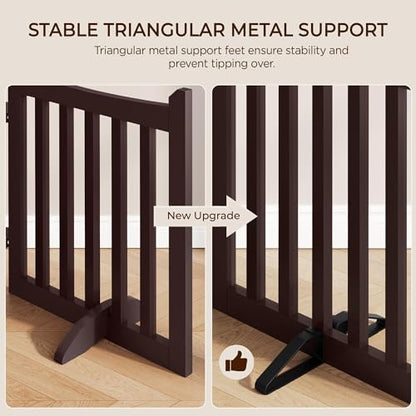Yaheetech 24in 4-Panel Wooden Freestanding Pet Gate - Image 6