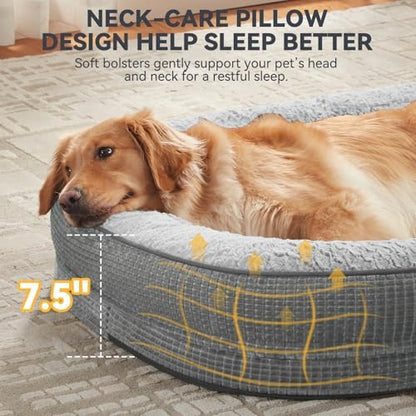 JOEJOY Orthopedic Dog Bed for Large Dogs, Egg-Crate Memory Foam Pet Bed - Image 4
