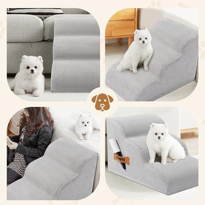 Romrol Dog Stairs Ramp for Beds Couches, Extra Wide Pet Steps - Image 6