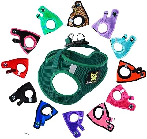 EcoBark Teacup Dog Harness, Step in Mesh Dog Harness, Forest Green by EcoBark