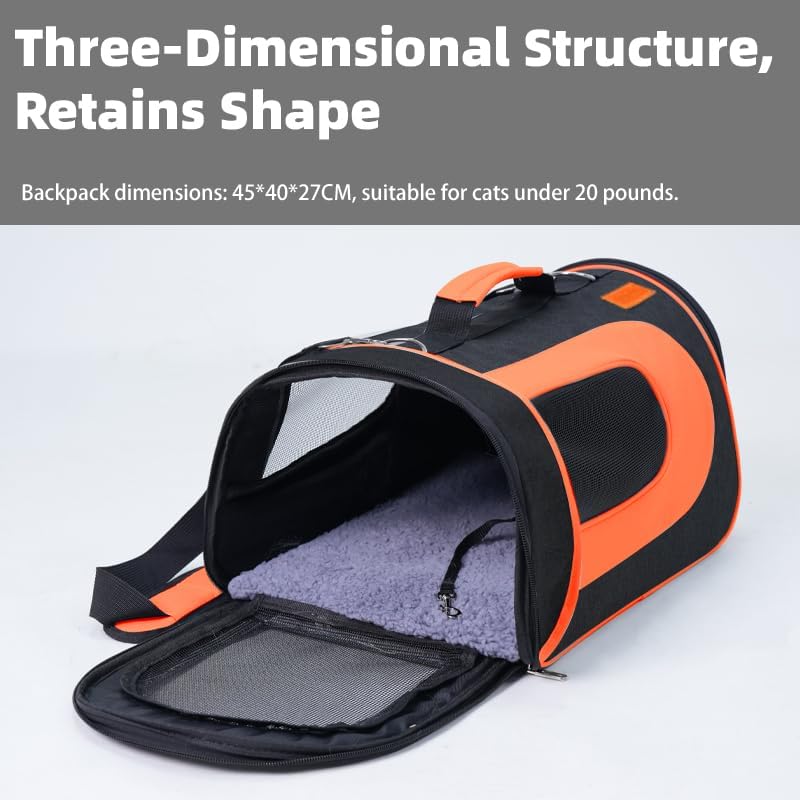 YUNIQUE Cat Carrier Soft for Pets Up to 15 Lbs, Airline Approved Collapsible - Image 4
