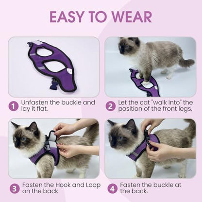 Heywean Cat Harness and Leash Escape Proof, Soft Breathable Mesh Kitty Walking - Image 6
