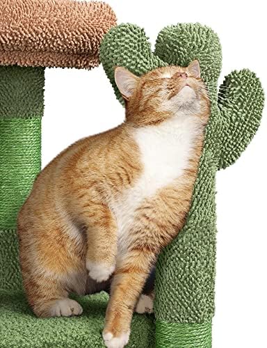 Yaheetech 42in Green Cactus Cat Tree Tower - Image 3