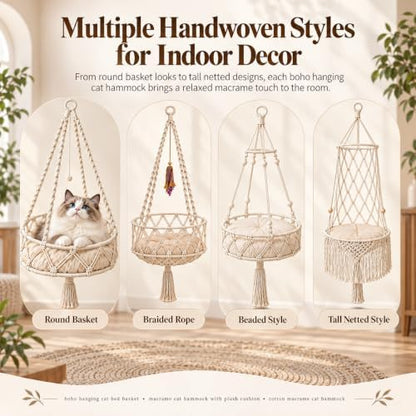 12-16in Boho Hanging Cat Hammock - Image 2