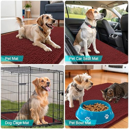 OLANLY Dog Door Mat for Muddy Paws 48x30, Super Absorbent Chenille Mud Mat - Image 7