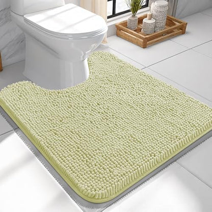 OLANLY Toilet Rugs U-Shaped 24x24, Soft Absorbent Chenille Contour Rugs by OLANLY