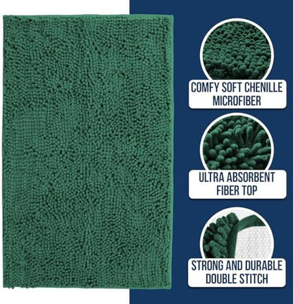 Muddy Mat® | Chenille Bathroom Rugs Quick Dry Microfiber Mats Non Slip Washable - Image 2