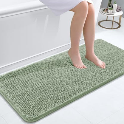 OLANLY Bathroom Runner Rugs 47x20, Extra Soft Absorbent Chenille Bath Rugs by OLANLY