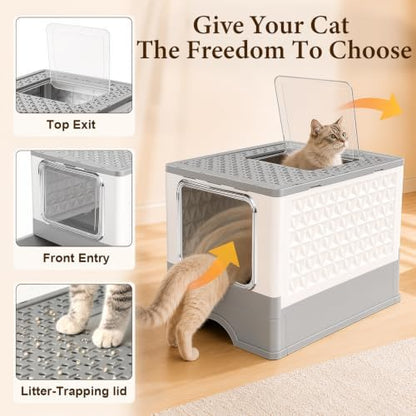 Covered Cat Litter Box with Lid - Image 4