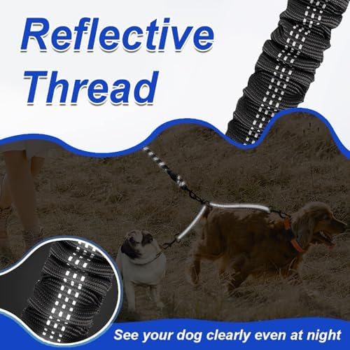 MingXpets Double Dog Leash, Dual Dog Leash, 360° Swivel Tangle Free Bungee - Image 6