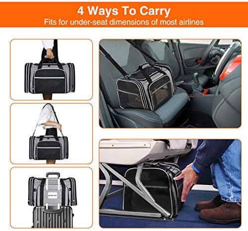 TSA Airline Approved Soft Sided Pet Carrier Top Loading 4 Side Expandable Large - Image 6