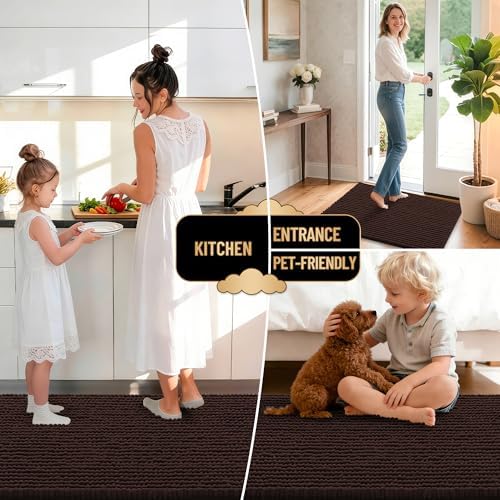 OLANLY Thick Chenille Large Bathroom Rugs 59x35, Absorbent Bath Mat - Image 6