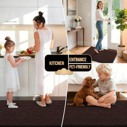 OLANLY Thick Chenille Large Bathroom Rugs 59x35, Absorbent Bath Mat - Image 6