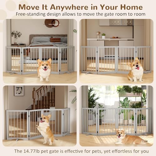 Free Standing Dog Gate Indoor, Foldable Dog Gate - Image 2