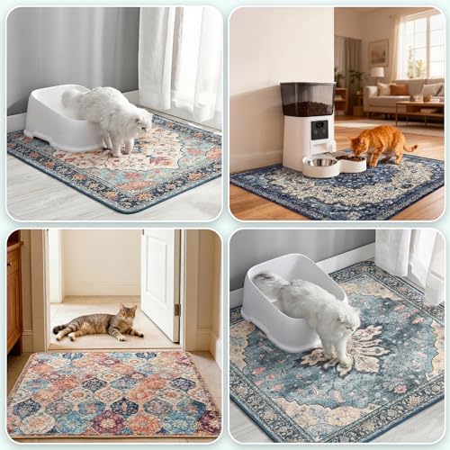 Hompet Cat Litter Mat 2 Pack, 36x48 Machine Washable Trapping Mats - Image 4
