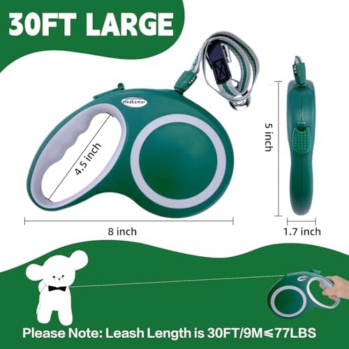 Retractable Dog Leash, Meekamar 30 FT Dog Walking Leash - Image 2