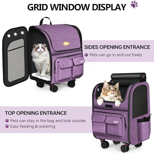 MGB Rolling Cat Carrier with Wheels, Pet Carrier - Image 5