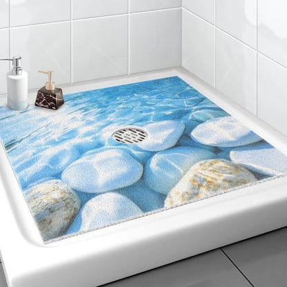 Square Shower Mat, Yonala 24 x 24 Inch Stylish Non Slip Shower Mats by Yonala