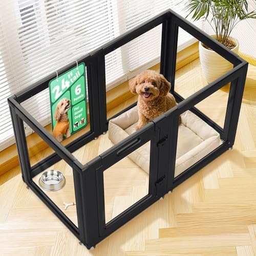 FXW AuraSpace Clear Acrylic Indoor Dog Playpen, 6 Panels by FXW