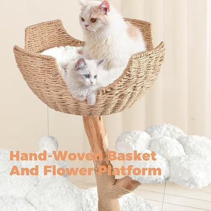 Easyego Modern Cat Tree, 40.5" Aesthetic Wood Cat Tree Tower - Image 4