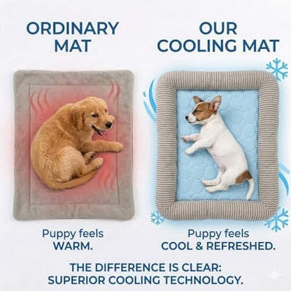 Dog Cooling Mat for Summer, Self Cooling Ice Silk Pet Bed Mat for Crate - Image 3