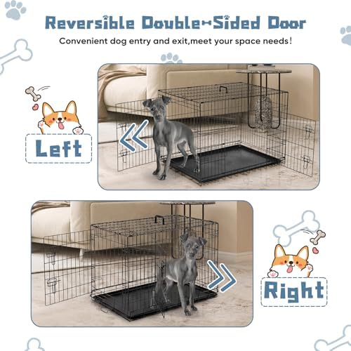 DUMOS 36 Inch Dog Crate, Foldable Small Medium Dog Cage Pet Kennel - Image 4