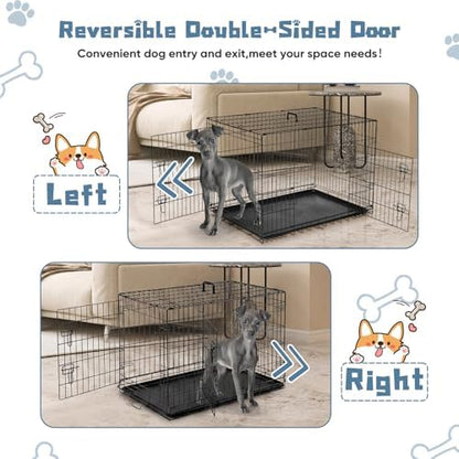 DUMOS 36 Inch Dog Crate, Foldable Small Medium Dog Cage Pet Kennel - Image 4
