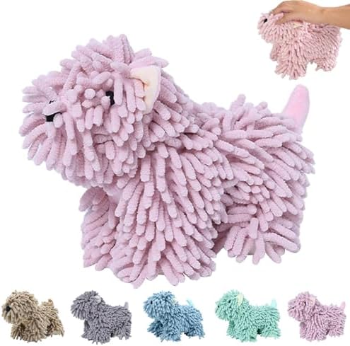 Chenille Dog Hand Towel for Bathroom & Kitchen, Cute Fuzzy Ball Towel by Unknown